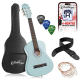 Ashthorpe 30-inch Kids Acoustic Guitar (Light Blue), Beginner Starter Kit with Gig Bag, Extra Strings, Strap, Picks, and Lessons