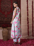 Gosriki Women'S Rayon Viscose Anarkali Printed Kurta With Pant (Thomas Pista-Vks01-Gs_L_Pista_Large),Pista,,B0DV4FG28H