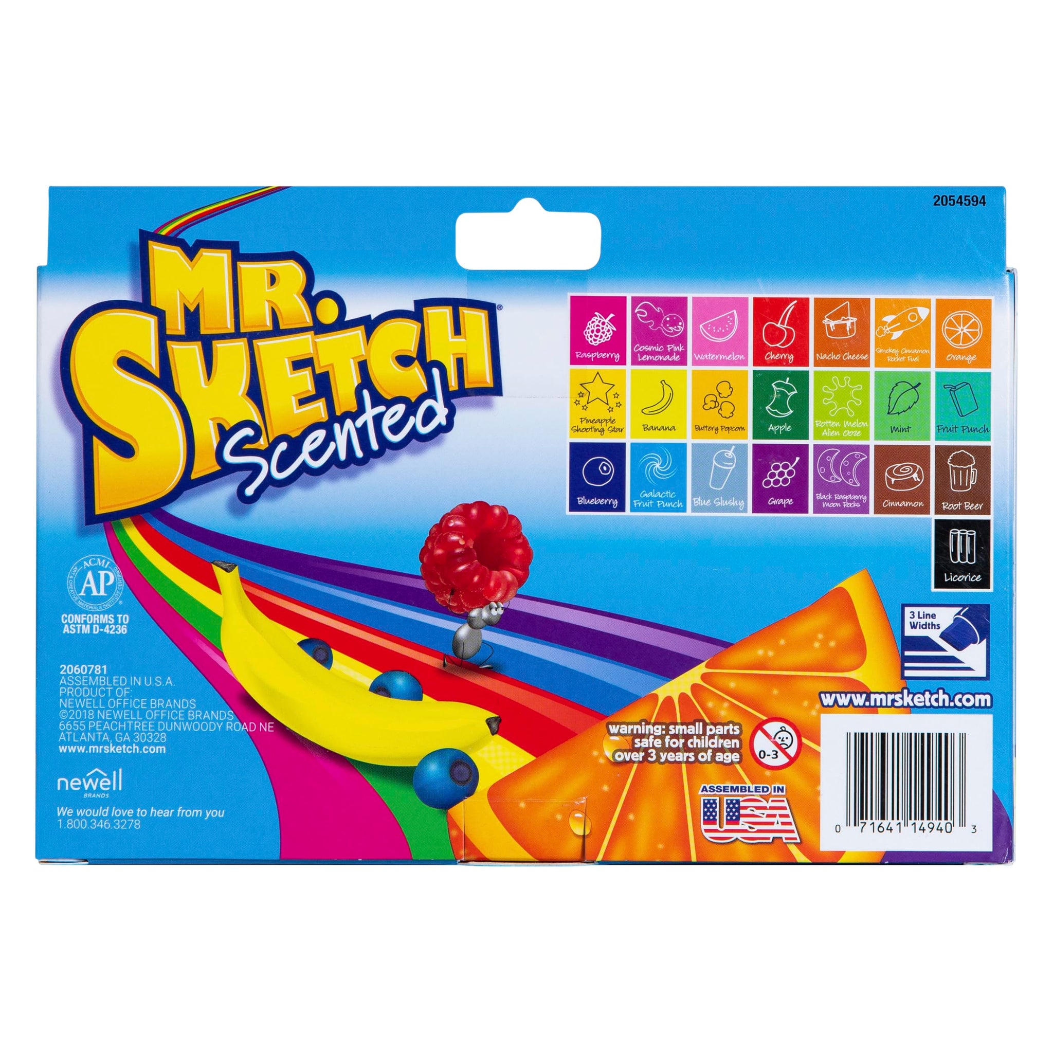 Mr. Sketch Scented Markers, Chisel Tip Marker, Assorted Colors, 22 Count