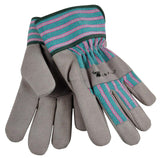 G & F 5009L JustForKids Synthetic Leather Kids Garden Gloves, Kids Work Gloves, Grey, 7-9 years old