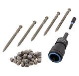 Pro Plug System Plugs and Epoxy Screws for Trex Pebble Grey Decking, 165 Plugs for 100 lin ft (Covers 40 sq ft), 150 Epoxy Screw