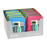 C-Line Spiral Bound Index Card Notebook With Tabs, Includes 60 Ruled 3 X 5 Inches Index Cards, Pack Of 24 Notebooks, Assorted Co