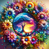 mrpwnle Tree of Life Diamond Painting Kits for Adults - 5D Tree of Life Diamond Art Kits for Beginners, DIY Flowers Diamond Art 