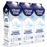Ultra Concentrated Liquid Laundry Detergent Soap, 192 loads (96 oz), 90% Less Plastic, No Harsh Chemicals, Free & Clear, Defeats