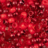 300pcs John Bead Assorted Red Plastic Pony Craft Beads for DIY Jewelry Bracelet Necklace Making, 120g