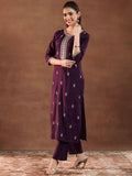Libas Women'S Silk Blend Kurta Set (Gs1019 Burgundy L