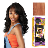 Sensationnel Butta Lace 90Sbangs Wigs - Unit 910 Glueless Wide Deep Part Synthetic Preplucked Hairline (CHOCOLATECOPPER)