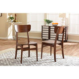 Baxton Studio Set Of 2 Netherlands Mid-Century Modern Scandinavian Style Dark Walnut Bentwood Dining Side Chairs