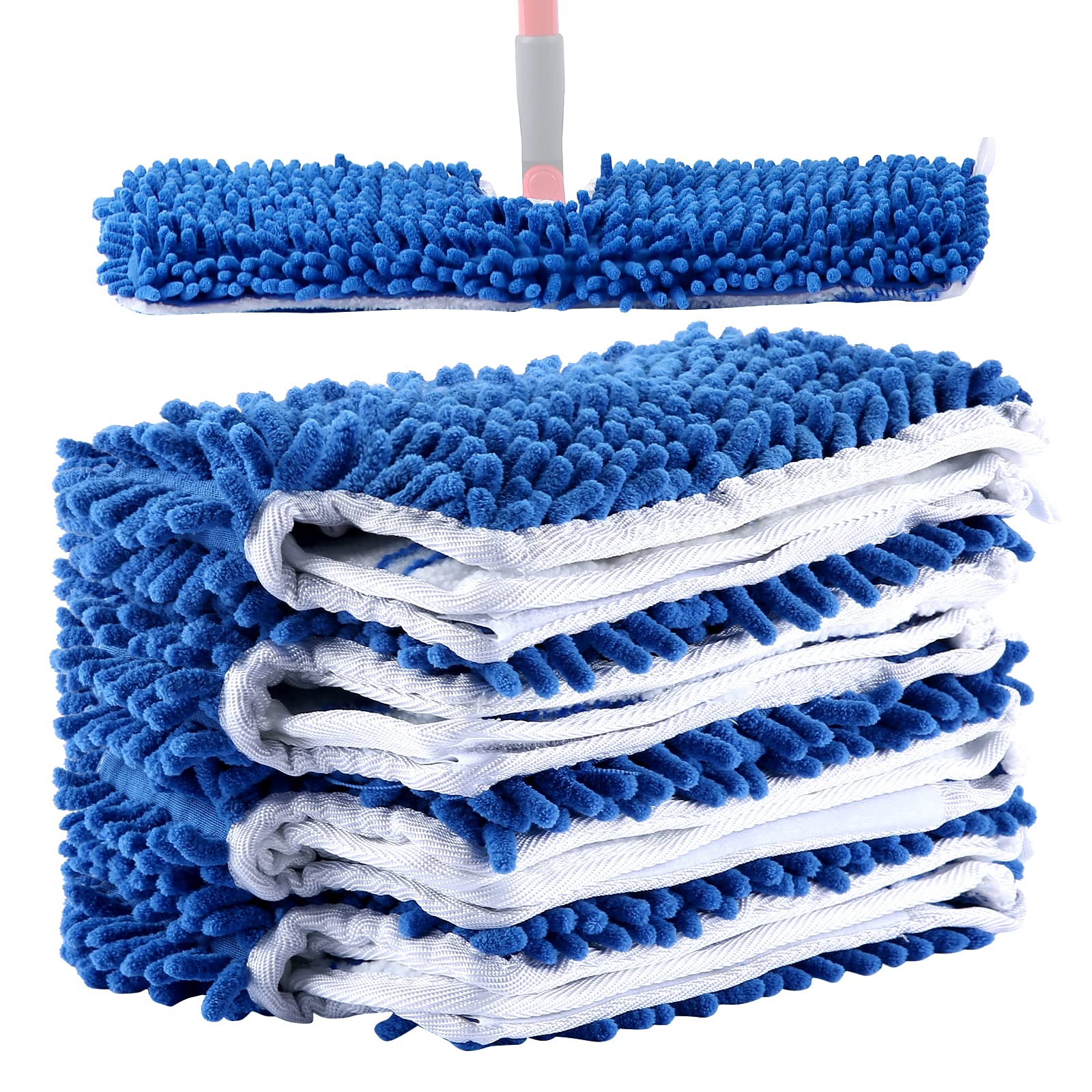 4 Pack Microfiber Flip Mop Refills,Compatible with O-Cedar Dual Action Mop,Replacement Mop Heads for Dry/Wet Use,Machine Washabl