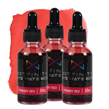 Artfinity Liquid Watercolor Paint 30 ml Bottle - 3 Pack, Primary Red - Vibrant Dye-Based Liquid Watercolor w/Glass Pipette, Fast