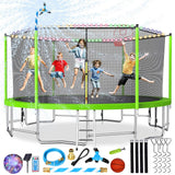 Lyromix 16FT Trampoline, Large Recreational Trampoline for Kids, Outdoor Trampoline with Basketball Hoop and Ladder, Backyard Ju