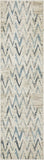 Kas Rugs Heritage Ivory/Blue Chevron 2'2 X 7'11 Plush Runner