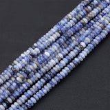 HAAMIIQII 2x4mm Natural Blue White Sodalite Rondelle Spacer Beads 150Pcs Flat Disk Stone Semi Precious Gemstone Loose Beads for 