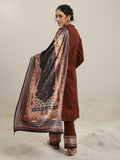 Libas Womens Yoke Design Wool Straight Kurta With Palazzos And Dupatta Rust M