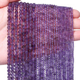 Songxi 90pcs 4mm Amethyst Natural Round Stone Beads for Jewelry Making, Smooth Loose Small Gemstone Beads for Bracelets Necklace