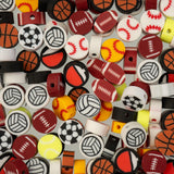 120pcs John Bead 9mm Assorted Sports Polymer Clay Craft Beads for Jewelry Bracelet Making