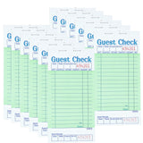 Budgenix Guest Checks Server Note Pads 12 Pack 600 Orders, Green Guest Check Pads with Bottom Receipt, Waitress Notepad for Rest