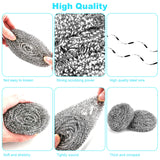15 Pack Steel Wool Scrubber, Metal Kitchen Scrubbing Sponges, Dishwashing Scouring Pads Heavy Duty, Premium Stainless Steel Scru