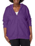 JUST MY SIZE womens Comfortsoft Ecosmart Fleece Fullzip Womens athletic hoodies, Violet Splendor Heather, 3X US
