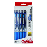 Pentel EnerGel RTX Retractable Liquid Gel Pens, Medium Point, 0.7 mm, 54% Recycled, Blue Barrel, Blue Ink, Pack of 12 Pens