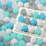 ANCADN 20mm Rhinestone Beads 20pcs Chunky Bubblegum Beads Beadable Pen Beads Shine Disco Ball Beads Jumbo Plastic Beads for Neck