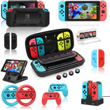 Switch Accessories Bundle for Nintendo Switch, Kit with Carrying Case, Screen Protector,Charging Dock,Compact Playstand,Protecti