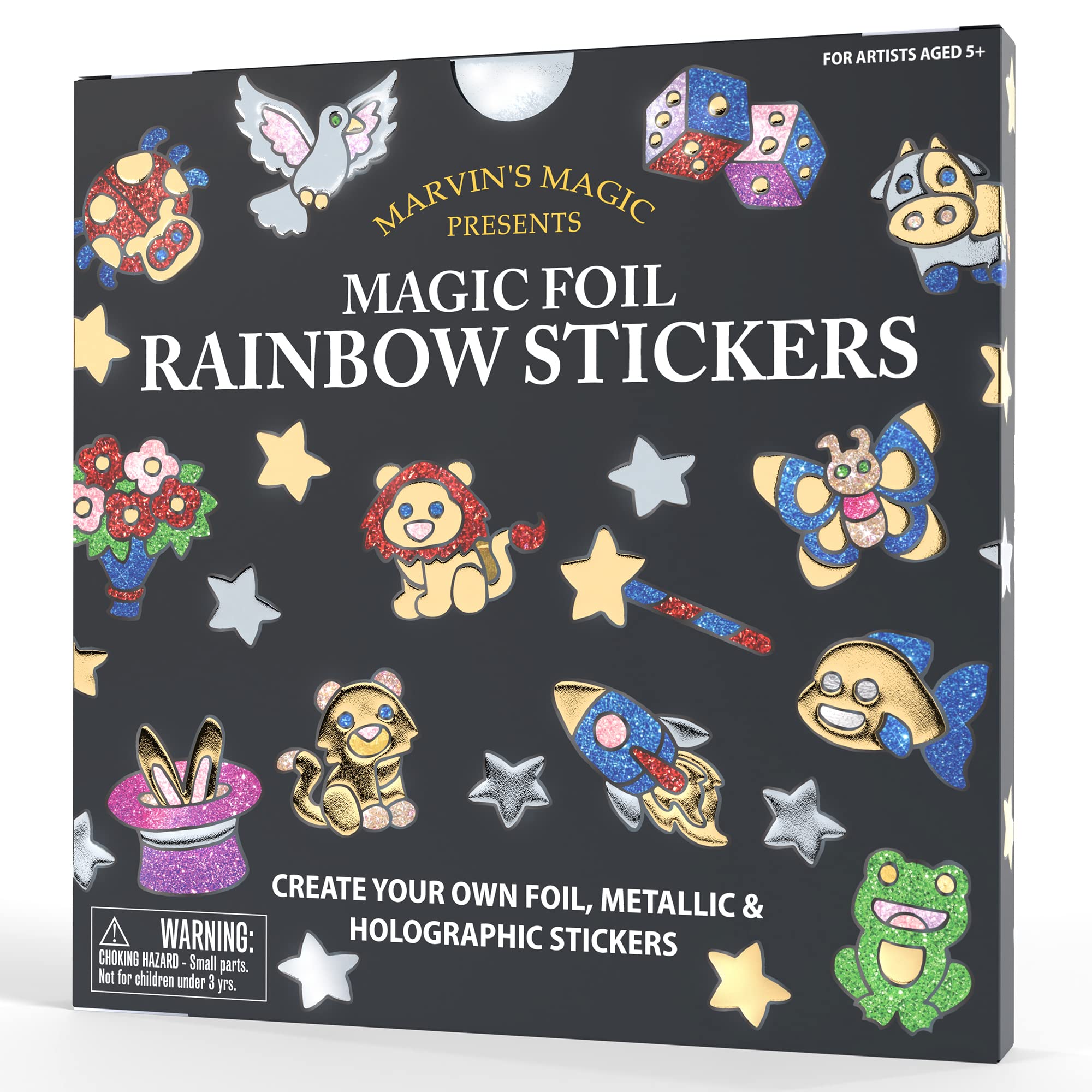 Marvin'S Magic - Magic Foil Rainbow Stickers - Foil, Metallic & Holographic Stickers - Magical Art Supplies - 150 Stickers & Mor