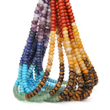 BONNY BOXX 1 Strand Natural 5 * 8mm Chakra Shade Rondelle Beads, Natural Abacus Disk Stone Beads Loose Spacer Gemstone for DIY B