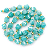 Malahill Wholesale Natural Stone Beads for DIY Jewelry Making Sold per Bag 5 Strands and one roll Cord Inside Faceted S Shape Ru