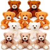 Skylety 10 Pcs Bears Bulk Stuffed Animal Plush Toys 10-14 Inches Birthday Party Favors(Elegant Color)