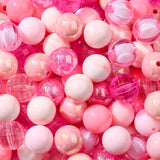 BERMRO 16mm Acrylic Bead 100pcs Pink Focal Spacer Bead Chunk Bubblegum Beads for DIY Crafting Necklace Bracelet Jewelry Making K
