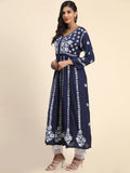 Gosriki Women'S Rayon Blend Chikankari Embroidered Anarkali Kurta (Vavajodo-Blue-Gs_Xl_Blue_X-Large),Blue,,B0C7W6HYHG
