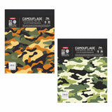 Anupam Camouflage Writing Pad 22X29Cm Plain Paper 65Gsm 80 Sheets Notepad, Micro Perforated Notebook With Strong Back Board For 