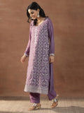 Libas Women'S Silk Blend Kurta Set (49519_Purple_Xxl)