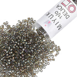 Miyuki Delica Seed Beads - Size 11/0 (1.6 mm), DB1773, Sparkle Beige-Lined Gray AB, 7.2 g, Approx. 1440 Beads, Made in Japan