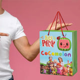PPJ  HAPPY BIRTHDAY (WATER MELON PARTY HAMPER) (10 Pcs.) PAPER CARRY BAG, 10 Inch X 8 Inch X 4 Inch (MEDIUM) RETURN GIFT/KIDS