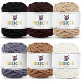 WSICSE Chenille Fluffy Yarn, Thick Chunky Blanket Yarn for Crocheting Plush Soft for Knitting Blanket DIY Gifts, 6 Pack 100g Eac