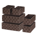 Posprica Woven Baskets, Storage Baskets for Organizing (Set of 8), Cube Baskets Bin Container Matching Storage Boxes Organizers 