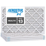 Aerostar 16x25x1 MERV 13 Pleated Air Filter, AC Furnace Air Filter, 4 Pack (Actual Size: 15 3/4 x 24 3/4 x 3/4)