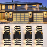 DARIISI Dusk to Dawn Outdoor Wall Lights, 4 Pack Modern Exterior Lighting Fixtures, Up and Down Porch Lights Outdoor Waterproof 