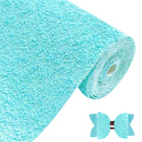 Greatdiy Sparkly Sky Blue Chunky Glitter Faux Leather Roll 12 x 52 inch Shiny Solid Color PU Fabric for Making DIY Bows Crafts E