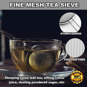 Anaeat Fine Mesh Strainers - Premium Stainless Steel Colander Sieve Sifters, with Durable Mesh and Sturdy Handle, Excellent for