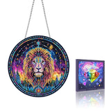 VAIIEYO Lion Diamond Art Hanging Ornament, Animal Diamond Painting Suncatchers Window Hanging Kit with Chain, 7.5x7.5 inch Cryst