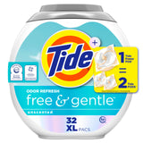 Tide PODS Free and Gentle Odor Refresh Laundry Detergent Packs, 32 Count, Hypoallergenic Laundry Detergent Pods