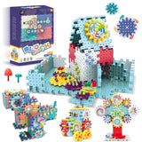 ROHSCE Gear Toys Interlocking Building Blocks, 150 Piece Educational Engineering Building Toys Set, Creative Construction STEM K