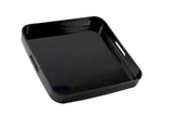 10 Strawberry Street 13.5 Lacquer Round Serving Tray with handles, Black