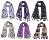 Fusfus WomenS Printed Chiffon Scarves And Stoles, Free Size(Multicolour, Fs2246) Pack Of 6 (Multicolor4)