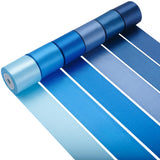 LIUYAXI Blue Satin Ribbon 2 Inch X 6 Rolls Total 60 Yards Double Faced Blue Ribbon Set for Gift Wrapping Craft Wedding Decoratio