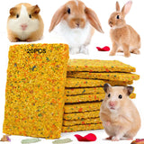 GREMBEB Rabbit Toys 20pcs Crispy Bunny Chew Treat Guinea Pig Timothy Hay Chips Compressed Hamster Molar Snack for Grinding Teeth