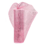HUIHUANG Pink Deco Mesh 10 inch Deluxe Metallic Wide Foil Pink Mesh Ribbon for Wreaths Making Supplies, Christmas Tree Decor, Sw